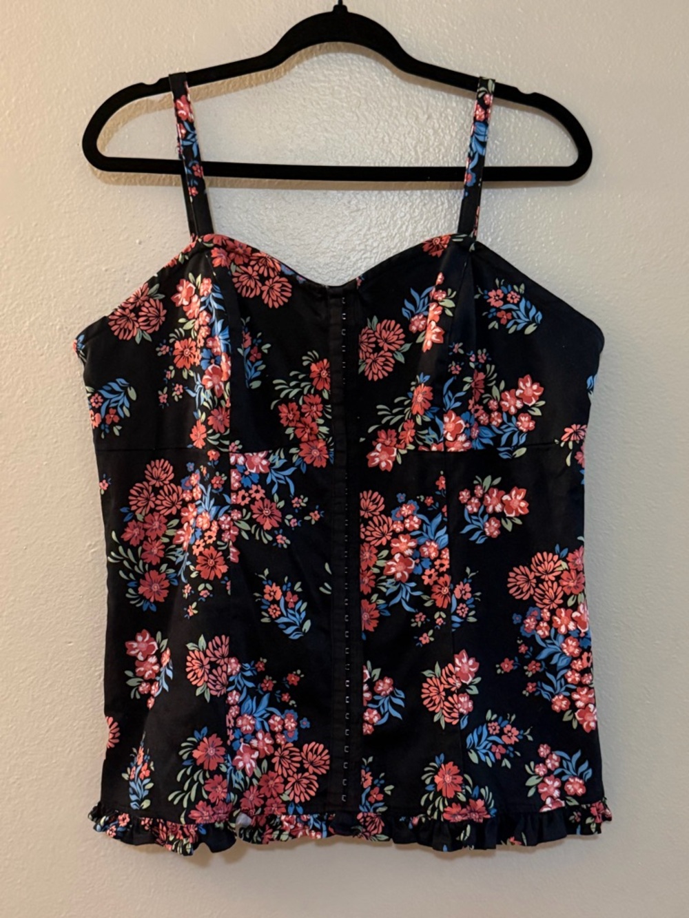 Torrid Floral Hook & Eye Corset Tank Top - Size 2